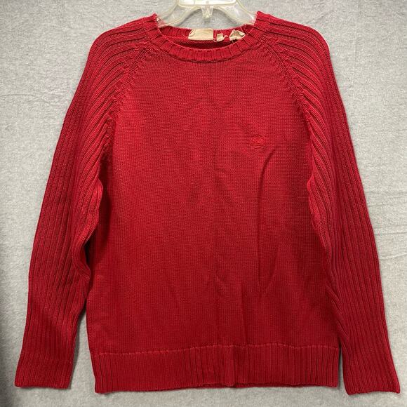 Timberland Red Knit Pullover Sweater Size Medium - Picture 1 of 5